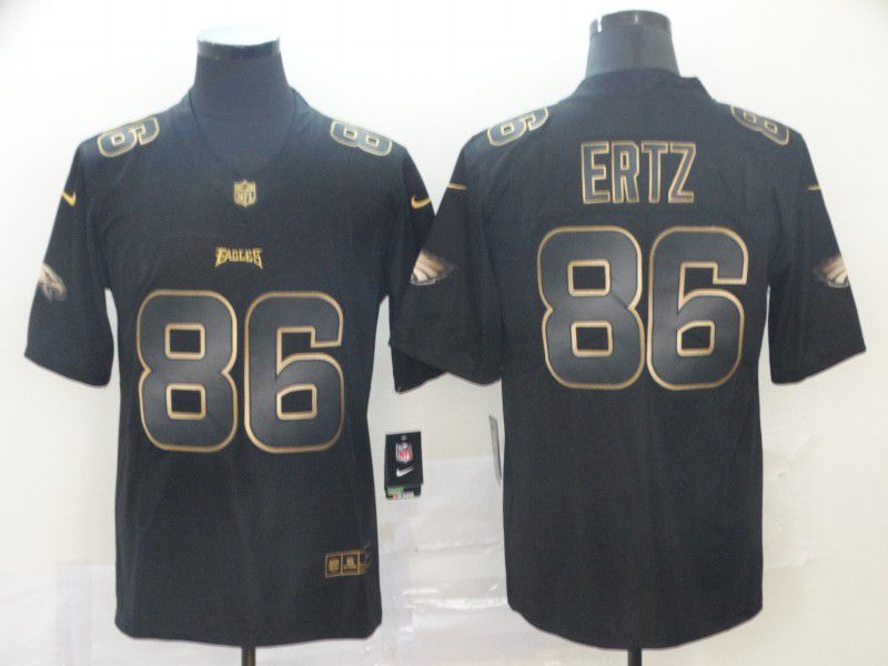 Men Philadelphia Eagles 86 Ertz Black Nike Vapor Limited Black Golden NFL Jerseys
